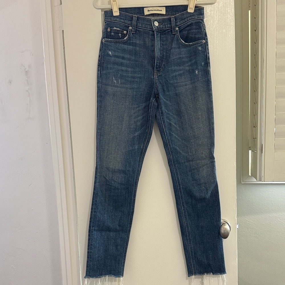 Reformation Dark Blue Ankle Jeans